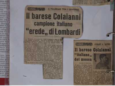 Ci mostra un articolo di giornale di met� anni 60 che lo definisce "l'erede di Lombardi", lottatore barese che vinse la medaglia d'oro olimpica nel 1948